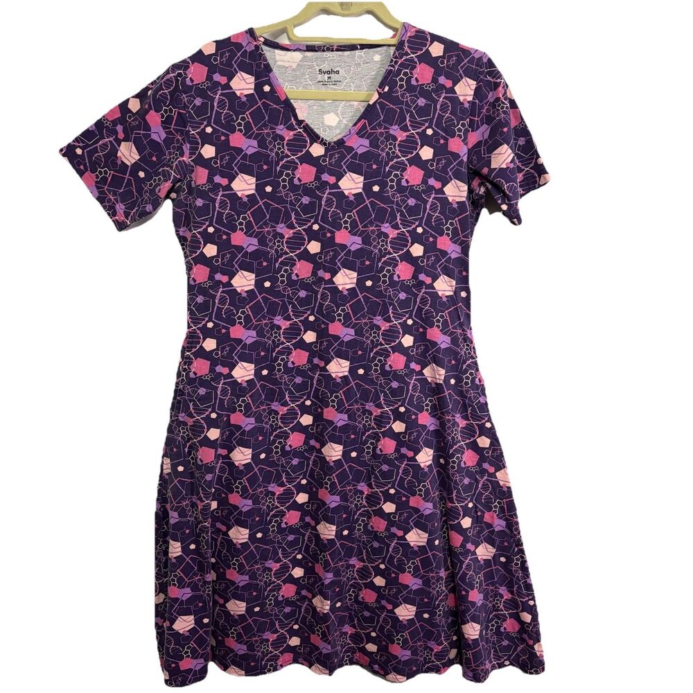 Svaha Twirl Dress SZ M DNA Double Helix Organic Cotton Science Teacher STEAM